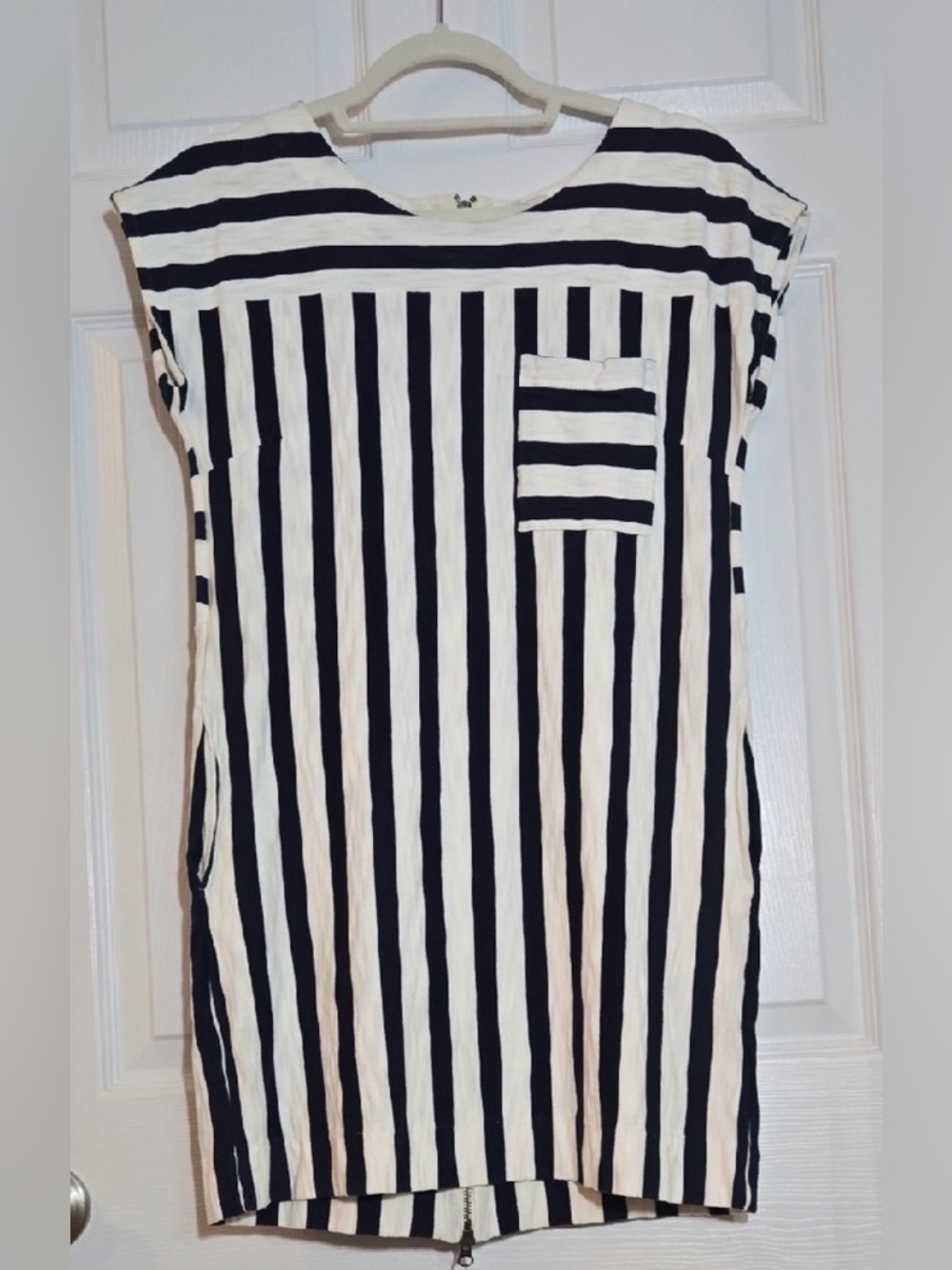 Madewell Navy & White Vertical Stripe Mini Dress